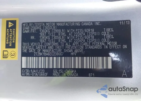 2014 Lexus Rx 350 из США, поврежденный, VIN 2T2BK1BA6EC238667